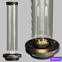 Island fireplace 3D Model Vray, Corona