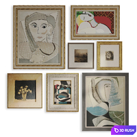 Interior paintings in frames 3D Model Corona