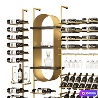 Wine Wall Assemblies 3D Model Vray, Corona