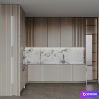 Kitchen Modern362 3D Model Vray, Corona