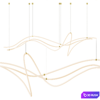 Line Art Geometry Chandelier 3D Model Vray, Corona