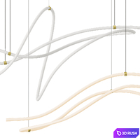 Line Art Geometry Chandelier 3D Model Vray, Corona