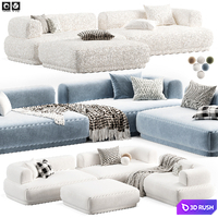 BUMPER Sectional Sofa 3D Model Vray, Corona