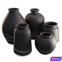 Vases set 006 3D Model Corona