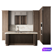 Neoclassic kitchen 17 3D Model Vray, Corona