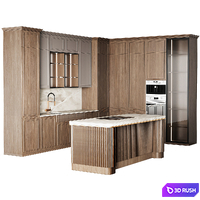 Neoclassic kitchen 17 3D Model Vray, Corona