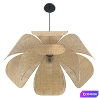 Rattan Petal Rustic Pendant Lamp Shade 3D Model Vray, Corona