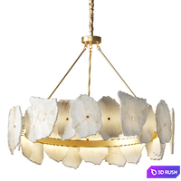 Modern Round Marble Chandelier 3D Model Vray, Corona