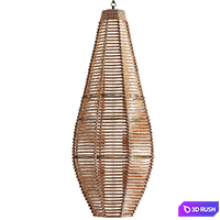 Pear Drop Shaped Wicker Pendant Light 3D Model Corona