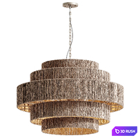 Japandi Jute Wicker Hanging Lamp 3D Model Corona