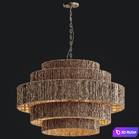 Japandi Jute Wicker Hanging Lamp 3D Model Corona
