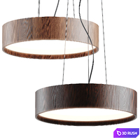 Valaisin Gronlund Oak &amp; Walnut Pendant Lamp 3D Model Vray, Corona