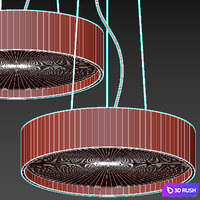 Valaisin Gronlund Oak &amp; Walnut Pendant Lamp 3D Model Vray, Corona