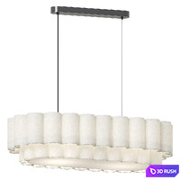 Folia - oval scalloped natural linen pendant 3D Model Vray, Corona