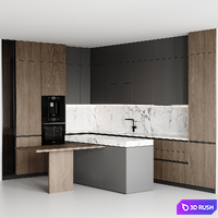 Kitchen modern-043 3D Model Vray, Corona
