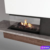 Fireplace 3D Model Vray