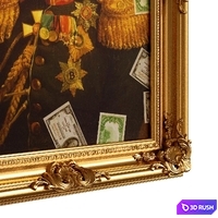 Painting in a classic gold frame with monograms Scrooge McDuck MONEY GENERAL from Saint Vandal 3D Model Vray, Corona