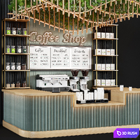 Cafe Vol 10 3D Model Vray, Corona