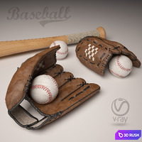Baseball 3D Model Vray