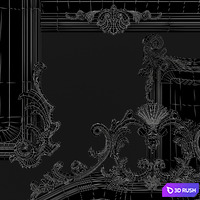 Ornate Giltwood Frame Formal Mirror 3D Model Vray