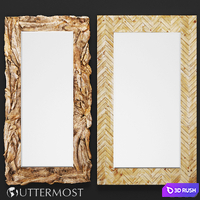 Mirror Uttermost Teak Root Natural. Demetria 3D Model Vray