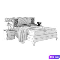 Bed Motivi 3D Model Vray