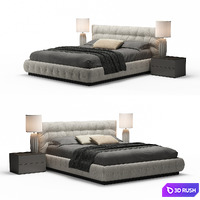 Flou Pinch Bed 3D Model Vray