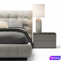 Flou Pinch Bed 3D Model Vray