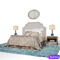 Bed with linens 3D Model