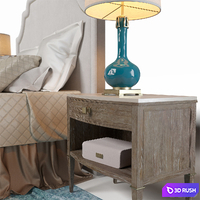 Bed with linens 3D Model Corona