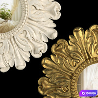 Mirror Lila Floral Gold, Lila Floral Ivory by Laura Ashley 3D Model Vray