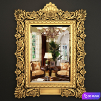 Richly Carved And Gilf Frame 3D Model Vray