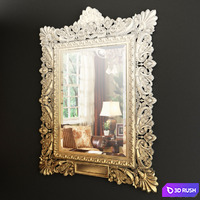Richly Carved And Gilf Frame 3D Model Vray
