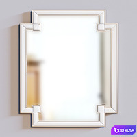 Mirror in Chester frame 3D Model Vray, Corona