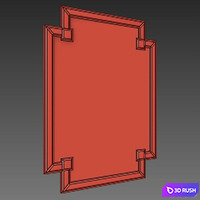 Mirror in Chester frame 3D Model Vray, Corona