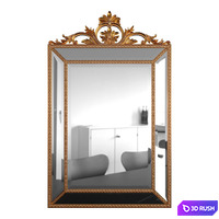 Mirror Ambren Gold 3D Model Vray