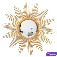 Glasser Metal Starburst Wall Mirror VARK7277 3D Model Vray