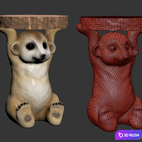 Side Table Animal Mini Mongoose 3D Model Vray