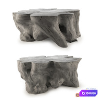 Restoration Hardware Malay Cast concrete table 3D Model Vray, Corona