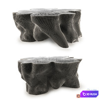 Restoration Hardware Malay Cast concrete table 3D Model Vray, Corona