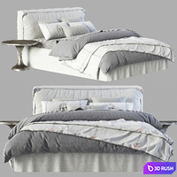 RH Teen Brook Slipcovered Platform Bed 3D Model Vray, Corona