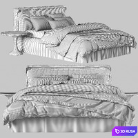 RH Teen Brook Slipcovered Platform Bed 3D Model Vray, Corona