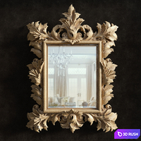 Carved mirror 3D Model Vray