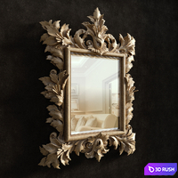 Carved mirror 3D Model Vray