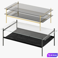 Coffee table Duotone Rectangular 3D Model Vray, Corona
