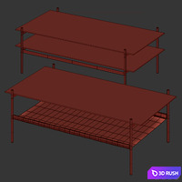 Coffee table Duotone Rectangular 3D Model Vray, Corona