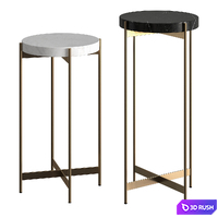 CB2 Block Marble Pedestal Tables 3D Model Vray, Corona