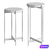 CB2 Block Marble Pedestal Tables 3D Model Vray, Corona