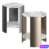 CB2 Beret Marble 2-Tier Side Table 3D Model Vray, Corona