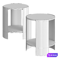 CB2 Beret Marble 2-Tier Side Table 3D Model Vray, Corona